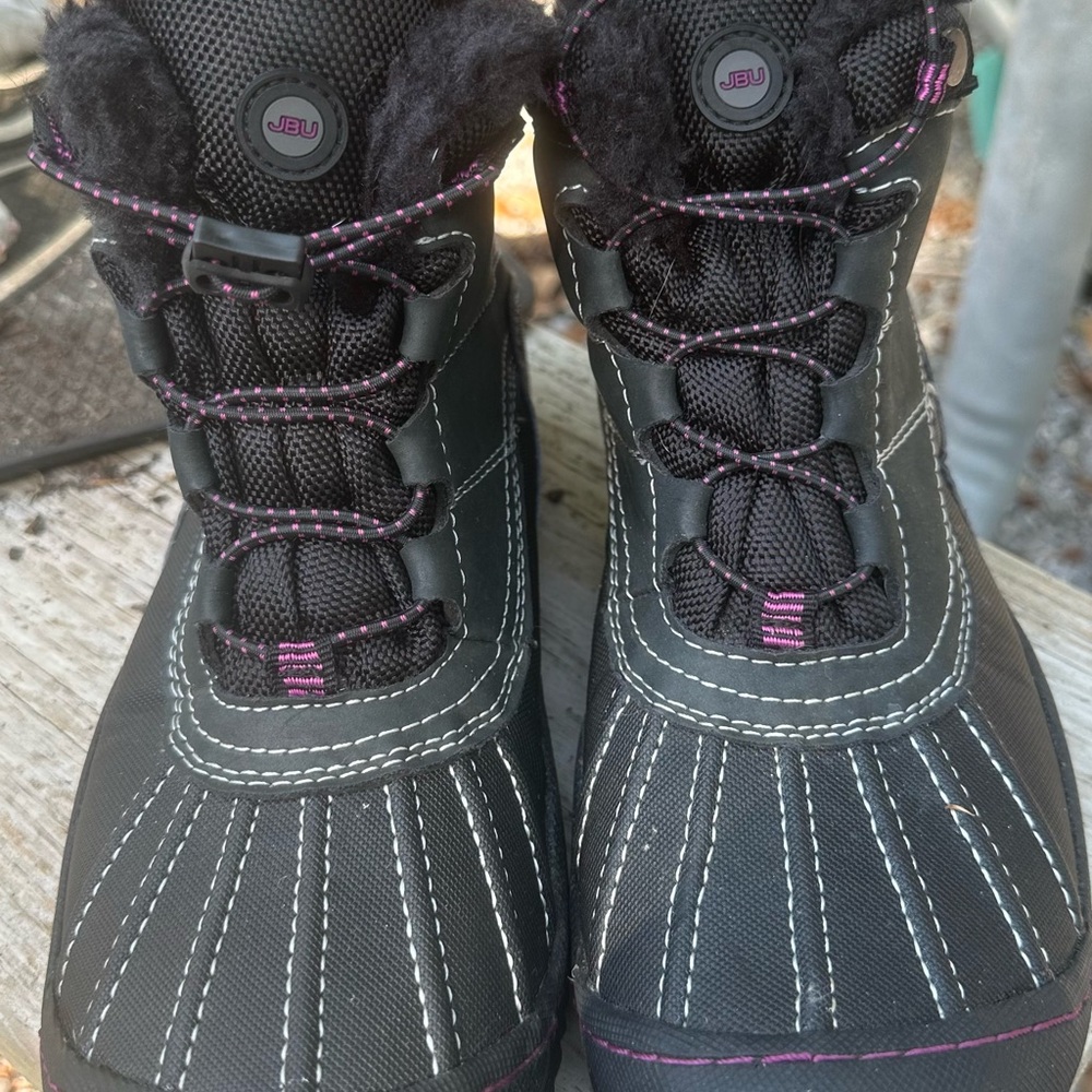 JBU Kids Black and Purple Winter Boots